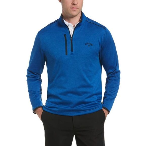 Callaway Men’s Golf 1/4 Zip Tech Fleece In Olympian Blue Heather Size L - Picture 1 of 10
